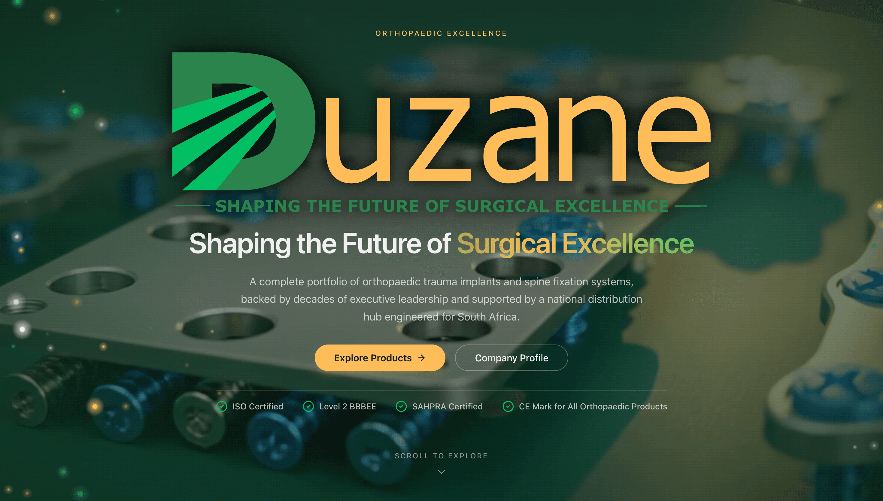 Duzane website. Built by SolveX Systems.